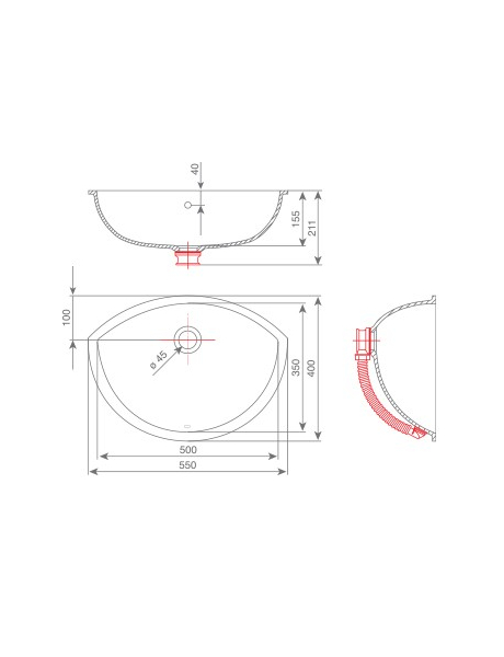 Umywalka łazienkowa solid surface Kolpa Kerrock Silvia 010