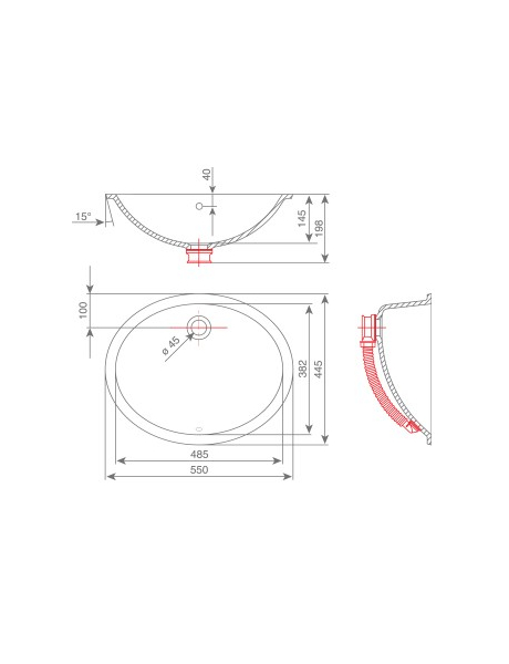 Umywalka łazienkowa solid surface Kolpa Kerrock Tina 011