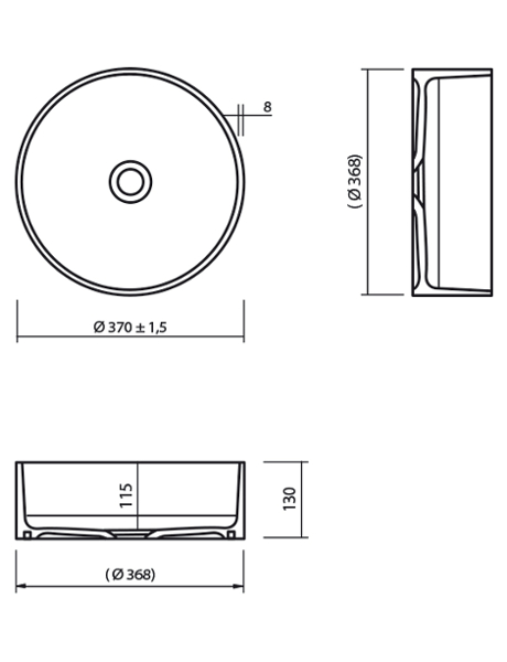 Umywalka łazienkowa solid surface Lg Hi-Macs  CB330C