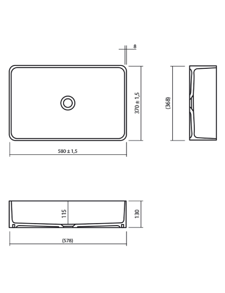 Umywalka łazienkowa solid surface Lg Hi-Macs  CB540R