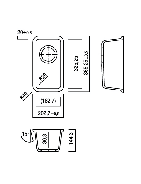 Zlewozmywak kuchenny solid surface Lg Hi-Macs  CS325R