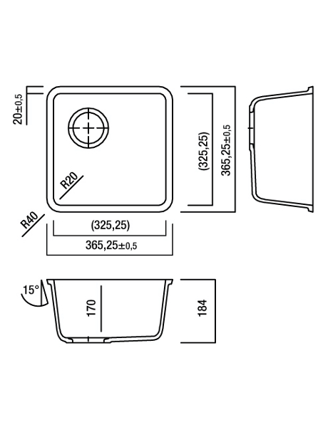 Zlewozmywak kuchenny solid surface Lg Hi-Macs  CS325S