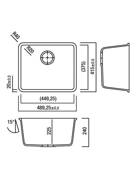 Zlewozmywak kuchenny solid surface Lg Hi-Macs  CS449RL