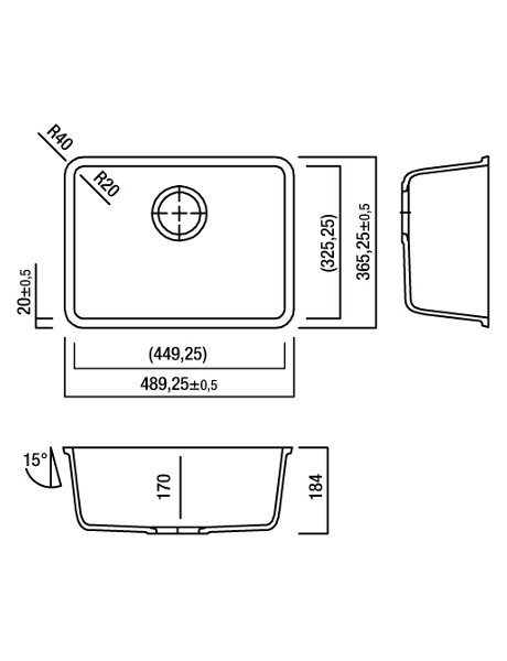 Zlewozmywak kuchenny solid surface Lg Hi-Macs  CS449RS