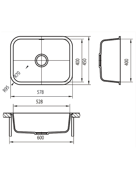 Zlewozmywak kuchenny solid surface Lg Hi-Macs  CS528R